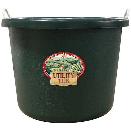 Emsco Group Utility Tub, 17.5 Gallon Bucket, For Maintenance Cleaning Growing and More, Hunter Green 2651-1